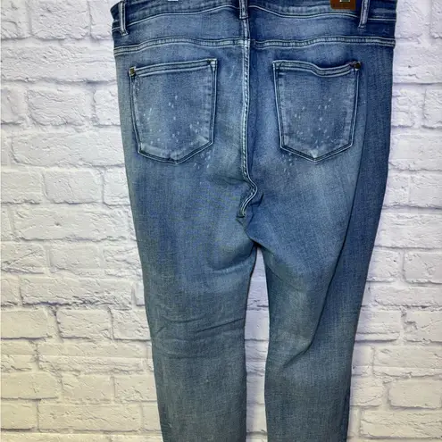 Judy Blue Boyfriend Fit High Rise Stretch Medium Wash Distressed Jeans Size 20 w