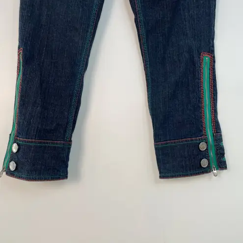 Sean John Women's Blue Low Rise Y2K Street Embellished Denim Capri Jeans Size 3