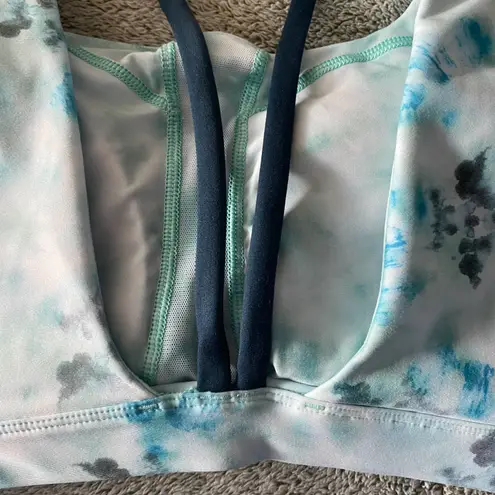 Peloton Diamond Tie Dye V Back Sports Bra in Blue Size Large