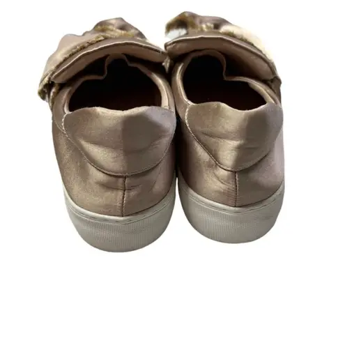 J Slides Azzura Satin Slip On Sneakers in Champagne Gold Size 8
