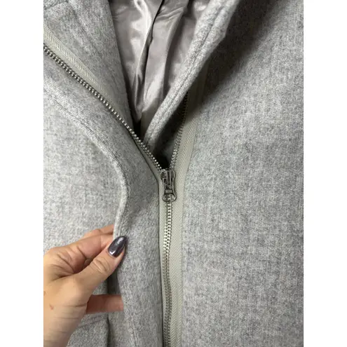 J.Crew Italian Stadium Cloth Coat Gray Nello Gori Wool Zip Funnel Neck 12/14