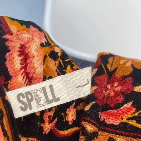 Spell & The Gypsy Collective Babushka Printed Maxi Gown Dress Babs Floral FP Black Size L