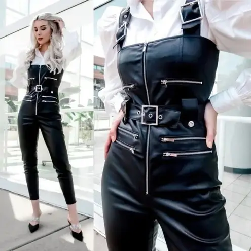 We Wore What NEW Faux Leather Catsuit Jumpsuit Overalls Size XS