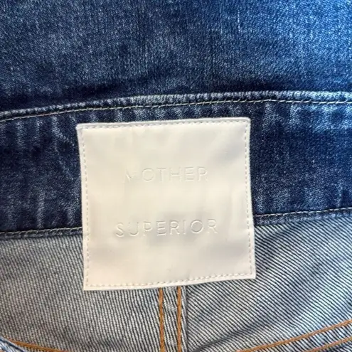 Mother the Dazzler Triple Stack high rise tie waist jeans great awakenings 27 Blue