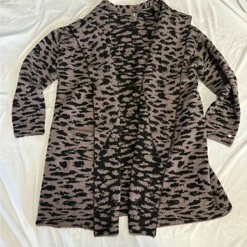 CALIA Carrie Underwood Knit Cardigan Oversized Chunky Size 2XL XXL Animal Print Black