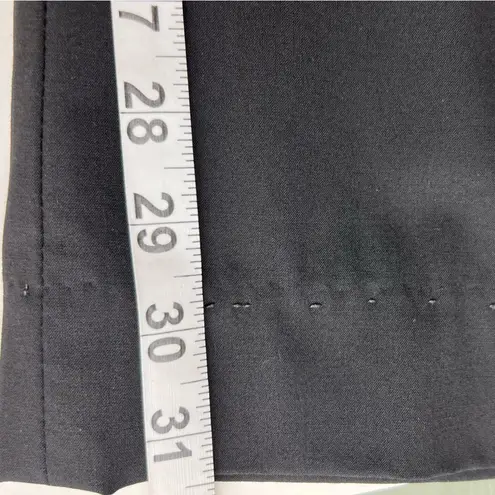 Lafayette 148 Black Virgin Wool & Stretch Wide Leg Menswear Pants Size 12 Hemmed