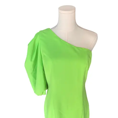 Black Halo - Cooper One-Shoulder Sheath Dress Neon Lime Green Sz 10