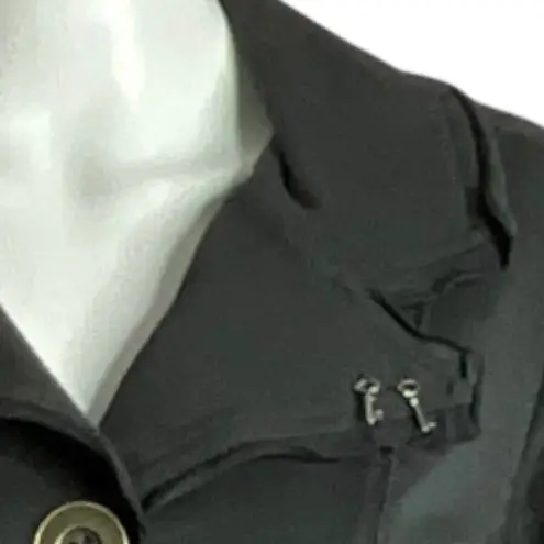 Neon Buddha Jacket Womens Small Black Jeweled Flowers Buttons Bohemian Lagenlook