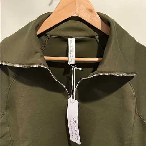 Dear Scarlett Large Olive Green Hamptons Quarter Zip Pullover NWT