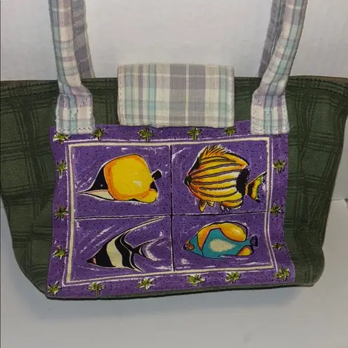 Colorful Fish Print Women's Canvas Bag…Bright and Cheerful Purple