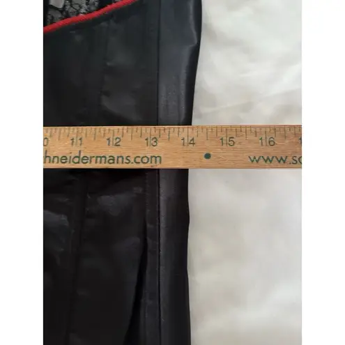 Frederick's of Hollywood Black Corset Top Size L Lace Up Burlesque Pirate Whimsy