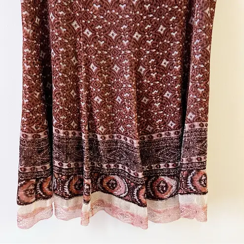 Elie Tahari Mahogany Evita Silk Blend Midi Skirt A-line NEW Lined Size 6 Mosaic