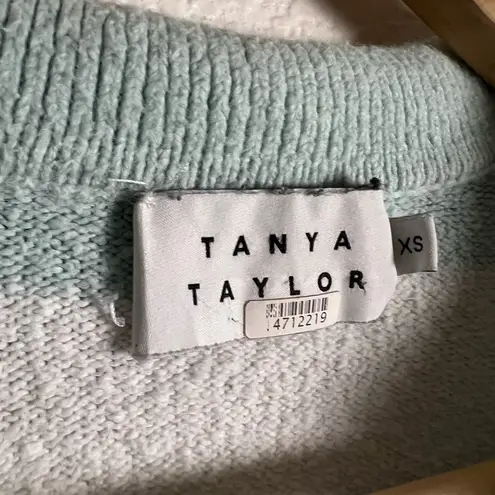 Tanya Taylor Maise Blue White Stripe Collared Pullover Sweater XS