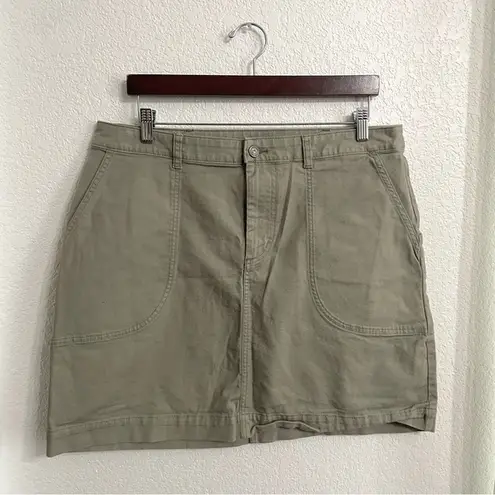 Patagonia  Women’s Skirt Green Gray Short A Line Cotton Pockets Size 16