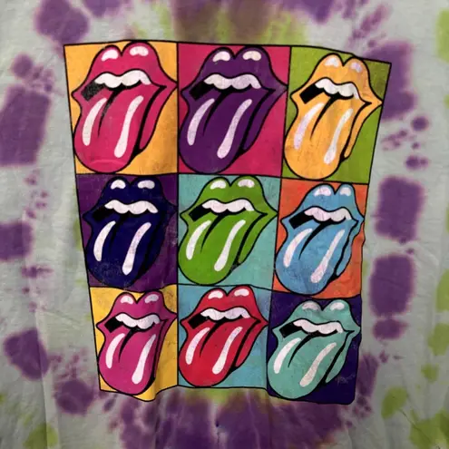 The Rolling Stones Hot Lips Warhol Pop Art Rock Tie Dye L