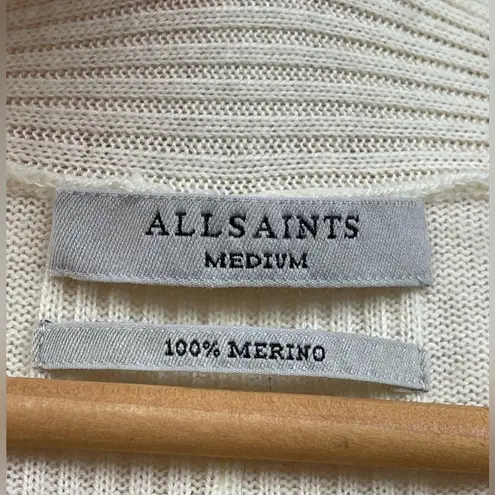 ALLSAINTS Marea Tie Dye Cardigan Sweater Merino Wool Rainbow Cream New M