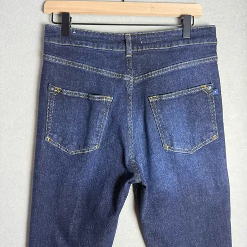 Pilcro Anthropologie Women's The Split Straight Leg Dark Wash Boot Cut Jeans 29 Blue