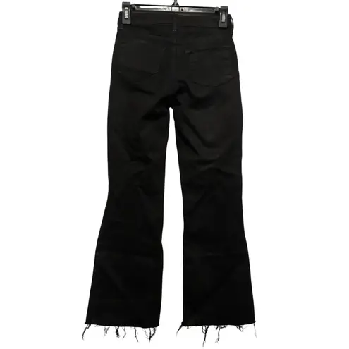 L'Agence L’Agence Kendra High Rise Cropped Flare Jeans in Coated Noir N104-18