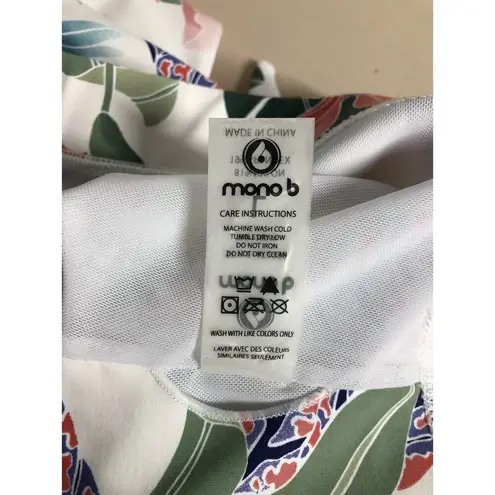 Mono B Women Keyhole Neck Cropped Tank Top L Sleeveless Y2K Boho Vacation Resort Size L