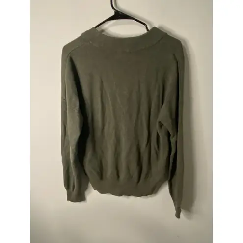 Lilla P Women's Easy Button Shawl Collar Sweater, Moss Green, Size Large Green