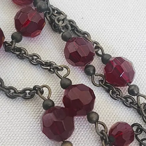 Unique Hand Carved Stone Butterfly Moth Pendant Necklace Red