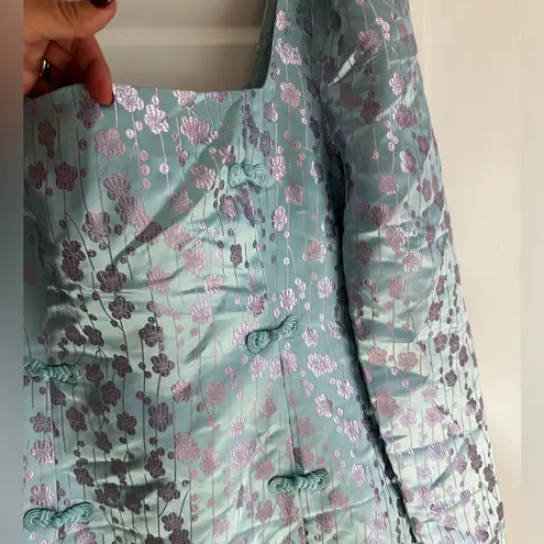 Sau Lee Jen Chinese Jacquard Dress in Blue Size US 10 NWT Blue
