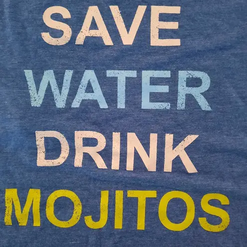 Modern Lux Top Womens Size Small Blue Distressed Short Sleeve