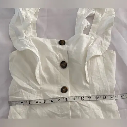 Willow & Root White Ruffle Mini Dress Tie Back Size Large
