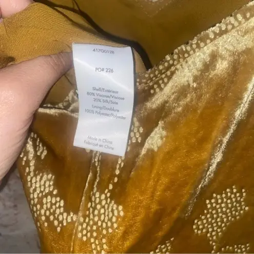 Elizabeth and James Valerie Floral Velour Maxi Dress in Brass Glitter Size 8 NWT