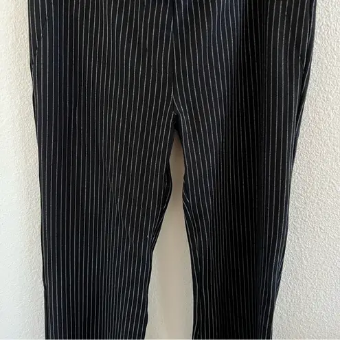 Betabrand Dress Pant Yoga Pants Vertical Stripe Black and Gray M