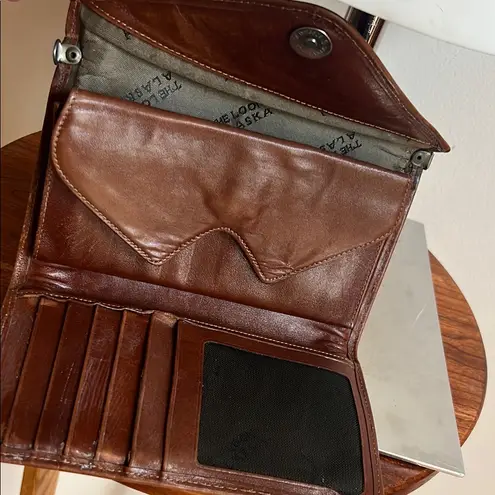 Brown and Black Geometric Clutch with Leather Trim