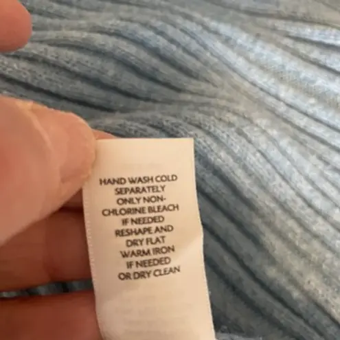 J. Jill Pure Size Large Petite Cardigan Blue Stone Drop Shoulder Ribbed Sweater