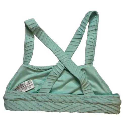 Seafolly  Bikini Top Aqua‎ Blue Cross Strap Ribbed Womens Size US 6 thumbnail 2