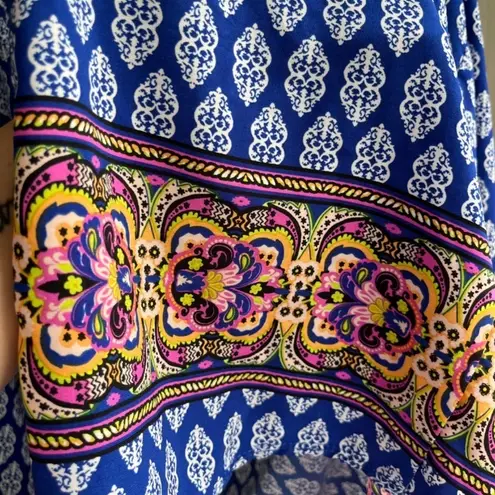 Swim Open Tunic Cover Up Kimono Myth Boho Chic Blue Paisley Long, Size M Size M