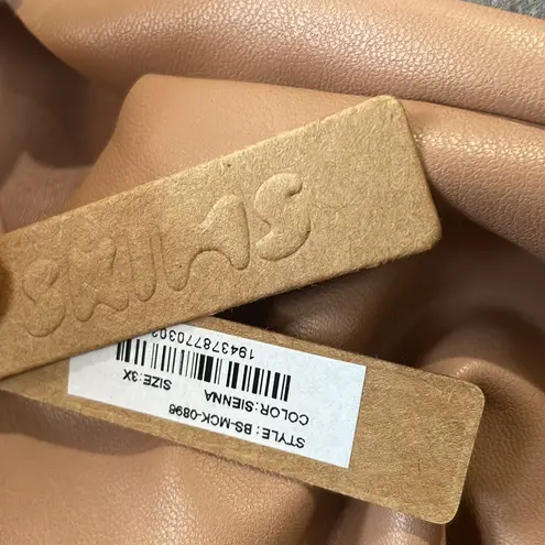 SKIMS NWT Faux Leather Long Sleeve bodysuit in Sienna Sz 3X SOLD OUT!