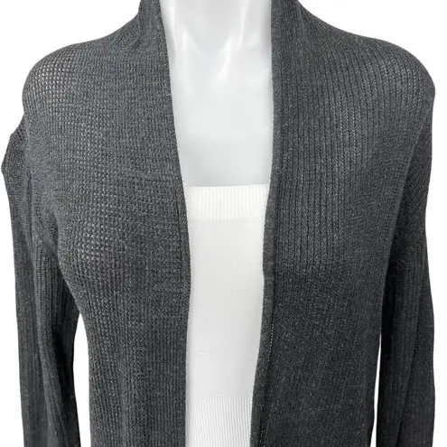 ALLSAINTS Women's Black Knit Stretch Lightweight Open Cardigan Sweater Top Sz L