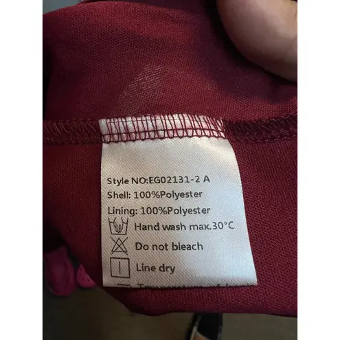 Ever Pretty Metallic Fabric V-Neck A-Line Wedding Guest Dress Ruffled Hem Large - Image 8