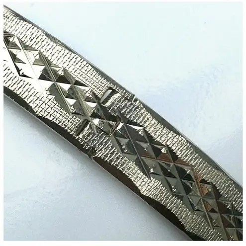 Vintage Pastelli silver Tone rolled gold plated Bangle Bracelet 1970's Etched H