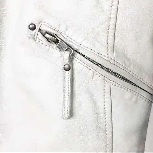 Michael Stars grey leather Moto jacket