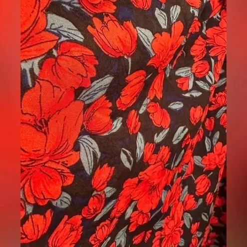 Amazon Black and red floral halter dress