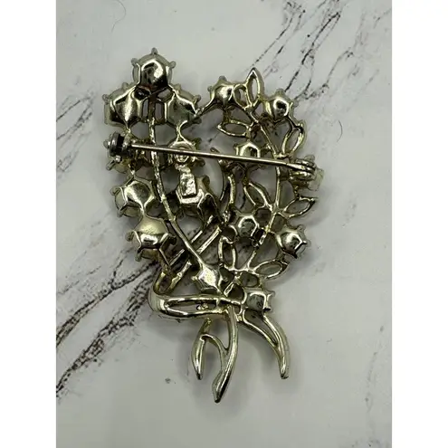 Aurora Borealis Crystal Brooch Shine Like a Disco Ball Silver