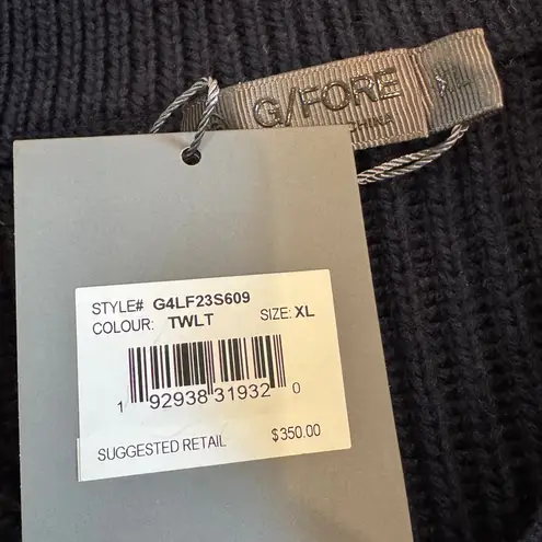 G/Fore Womens Gradient Stripe Funnel Neck Wool Golf Qrtr Zip Sweater Size XL Blue