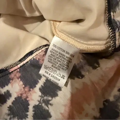 Marie Oliver Blythe Tie-Dye Ruffle Tiered Long Sleeve Midi Dress Sz S NEW