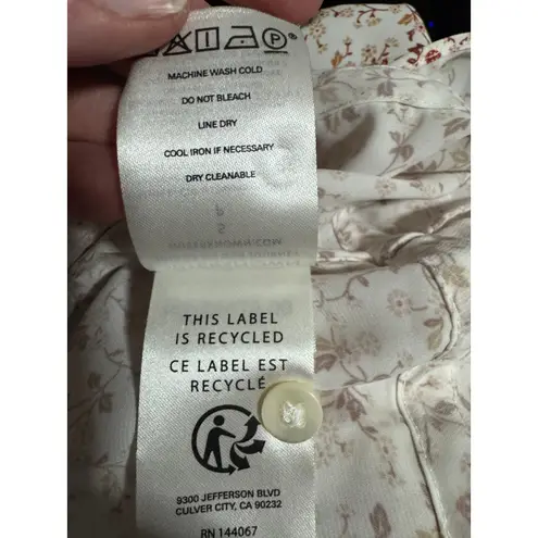 Outerknown “Poet” Blouse in Salt Mariquita (Floral + Ladybug Print) – Size Small