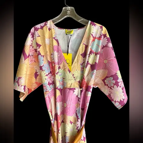Unique Vintage X Smiley Collaboration Floral Kimono Wrap Dress