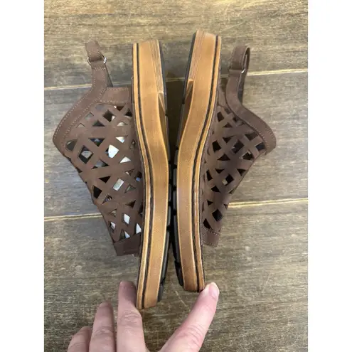 Naot Amadora Keyhole Nubuck Women Sandals Adjustable Slingback EU 42 US 11 Brown