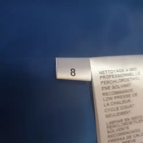 Doncaster Royal Blue Cotton Blend Relaxed Fit Jacket and Black Leather Trim SZ 8