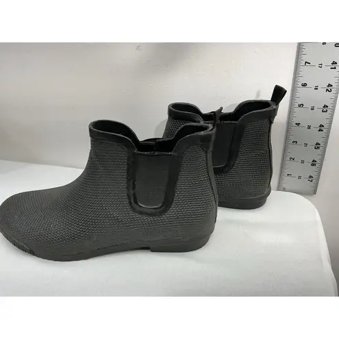 Womans Cougar Pull On Ankle Rain Boots 11 Black Rubber Stretch