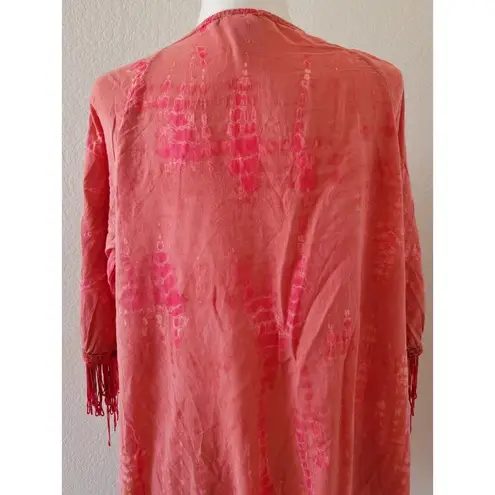 American Rag Cie Boho Kimono Open Front Fringe Cardigan Women’s S/M Tie Dye Size undefined