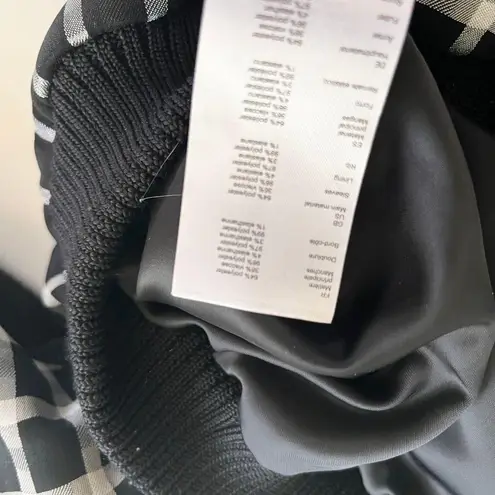 Maje Black White Check Plaid Zip Up Bomber Jacket Women’s Size 36/Small